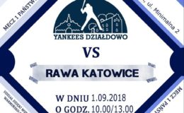 1 liga baseballu i Bałtycka Liga Baseballu. Mecze Yankees Działdowo z Rawą Katowice i Centaurami Warszawa z bilansem 3:1