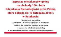 Gmina Działdowo zaprasza na obchody 100-lecia Odzyskania Niepodległości przez Polskę