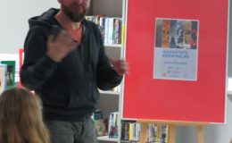 W naszej bibliotece odbyły się warsztaty kryminalne Krzysztofem Beśką