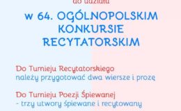 Zapraszamy do udziału w Ogólnopolskim Konkursie Recytatorskim