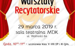 Zapraszamy na warsztaty recytatorskie w MDK