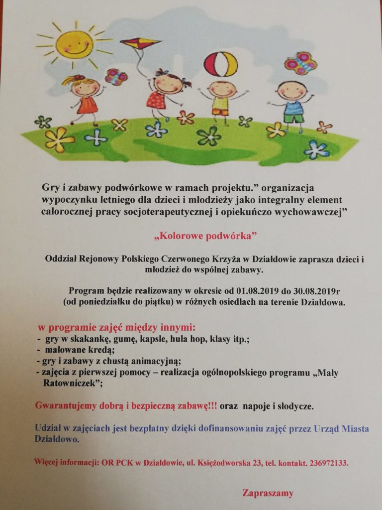Zapraszamy dzieci i młodzież do wspólnej zabawy na Waszych podwórkach Zapraszamy dzieci i młodzież do wspólnej zabawy na Waszych podwórkach
