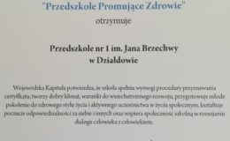 Przedszkole nr 1 z Certyfikatem Szkoły Promującej Zdrowie