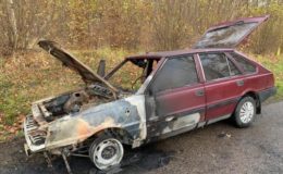 Pożar poloneza na drodze wojewódzkiej 544