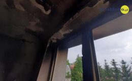 Pożar mieszkania w Działdowie [zdjęcia]
