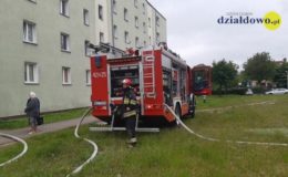 Pożar mieszkania w Działdowie [zdjęcia]