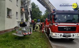 Pożar mieszkania w Działdowie [zdjęcia]