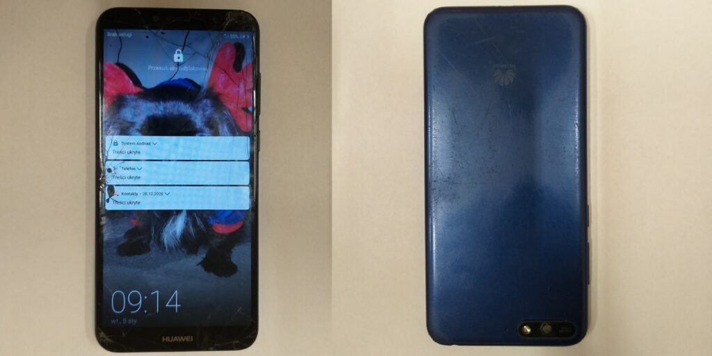 Znaleziony telefon Huawei czeka na odbiór przez swojego właściciela Znaleziony telefon Huawei czeka na odbiór przez swojego właściciela