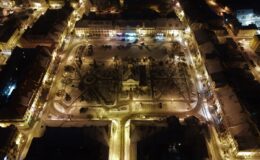 Działdowo z lotu ptaka w zimowej szacie