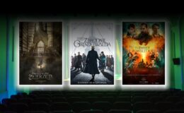trzy plakaty filmowe: serii „Fantastyczne Zwierzęta”