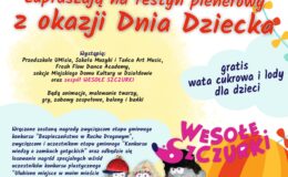plakat zapraszający na festyn plenerowy z okazji Dnia Dziecka