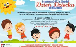 plakat promujący dzień dziecka w Muzeum Pogranicza w Działdowie