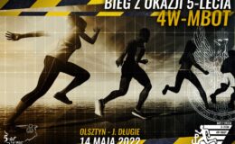 plakat zapraszający do udziału w biegu z okazji 5-lecia 4W-MBOT