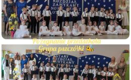 Dzieci z grupy „Pszczółki” z Przedszkola nr 4 w Działdowie żegnają przedszkole
