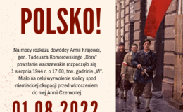 plakat upamiętniający 78. rocznicę Powstania Warszawskiego