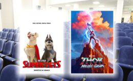 plakaty filmowe filmów „DC Liga Super-Pets” i „Thor: Miłość i grom”