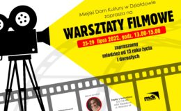 Plakat informujący o warsztatach filmowych