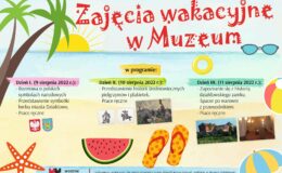 plakat promujące zajęcia wakacyjne w muzeum