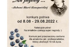 plakat promujący konkurs, organizowany przez MBP w Działdowie
