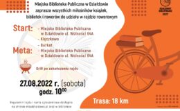 plakat promujący rajd rowerowy Odjazdowy Bibliotekarz