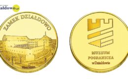awers i rewers pamiątkowej monety z Zamkiem w Działdowie