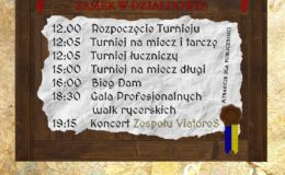 Plakat informujący o turnieju rycerskim w Działdowie