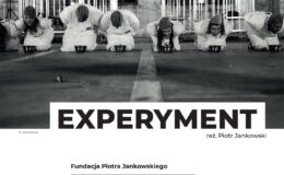 plakat informujący o spektaklu teatralny "Eksperyment"