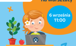 grafika informująca rejestracji na warsztaty do Klubu Młodego Programisty