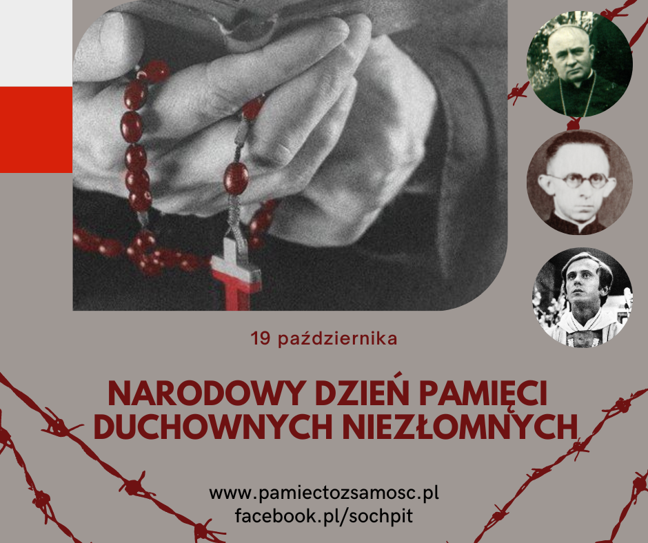 19 października - Dzień Pamięci Duchownych Niezłomnych grafika informująca o Dniu Pamięci Duchownych Niezłomnych