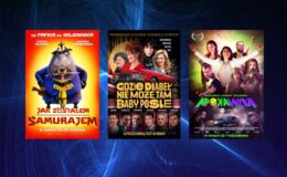 plakaty filmowe filmów „Jak zostałem Samurajem”, „Gdzie diabeł nie może tam baby pośle” i „Apokawixa”