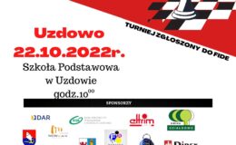 plakat informujący o V Otwartym Turnieju Szachowym. Memoriał Zbigniewa Szymczaka