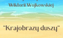 plakat zapraszający na wystawę w bibliotece - "Krajobrazy duszy"