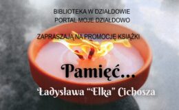 plakat informujący o spotkaniu z Elkiem Cichoszem w bibliotece