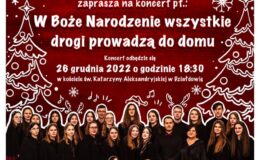 plakat promujący zapraszający na koncert kolęd chóru Our Voice