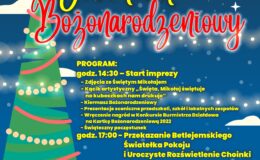 plakat informujący Jarmarku Bożonarodzeniowym w Działdowie