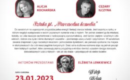 plakat zapraszający na Teatr przy stoliku - „Staromodna komedia”