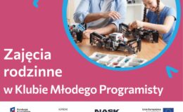 Na zdjęciu plakat informujący o warsztatach w Klubie Młodego Programisty