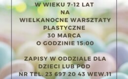 plakat promujący warsztaty wielkanocne w bibliotece