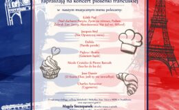 plakat promujący koncert koncert piosenki francuskiej