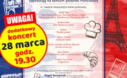 plakat promujący koncert piosenki francuskiej