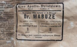 zaproszenie do Kina Apollo w Działdowie z 1924 roku, wycinek z gazety