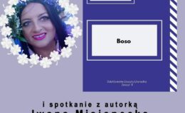plakat promujący wydarzenie, promocja tomiku poezji "Boso" z Iwoną Misiopecką