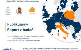 grafika z napisem raport z badań, mapa Europy