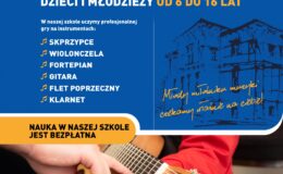 plakat dotyczący rekrutacji do Państwowej Szkoły Muzycznej I st. im. Arno Kanta w Działdowie