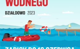 plakat inforumujący o kursie na ratownika wodnego