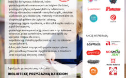 plakat promujący akcję 'Biblioteka Przyjazna Dzieciom'