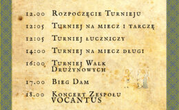 plakat zapraszające turniej rycerski