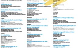 plakat z kalendarium imprez, które odbędą się w sierpniu 2023 w Działdowie
