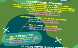 plakat informujący o warsztatach artystycznych Moje Miasto
