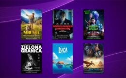 plakaty filmowe takich filmów jak: "Mru i ja: Wielka przygoda na cztery łapy", "Doppelganger. Sobowtór", "Kosmici w mojej szkole", "Zielona granica", "Luca", "Avatar: Istota wody"